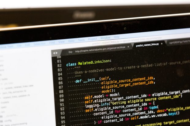 A computer screen showing the coding behind the related links