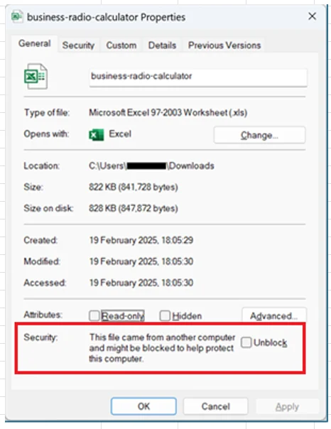 property securities message screenshot