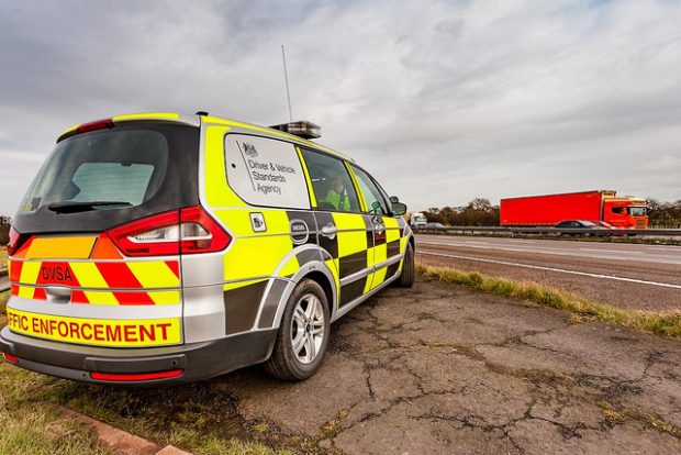 DVSA enforcement car at the side of a road