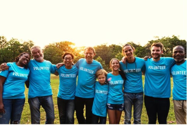 Stock image of volunteers