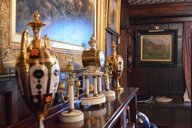 Fine art, antiques and paintings on display in a manor house