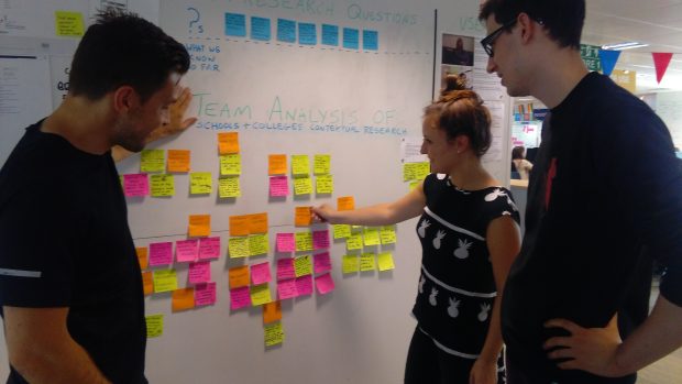 GDS user researchers analysing research data