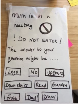 A picture of Liz's door sign