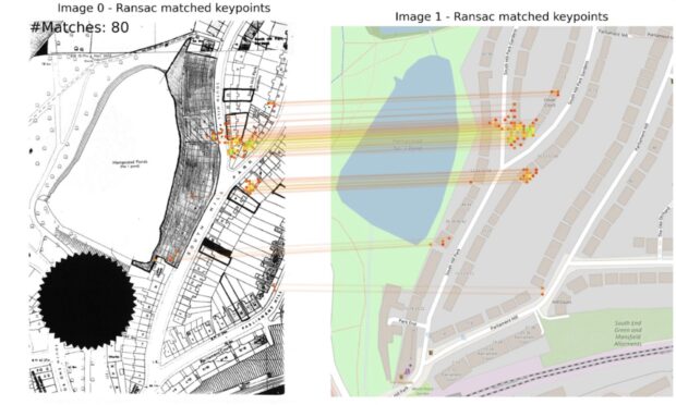 Extract identifying Ground Control Points to georeference an old map