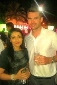 Parveen with English Cricketer Jimmy Anderson Parveen with English Cricketer Jimmy Anderson
