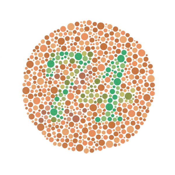 Ishihara test plate to test for colour vision deficiency