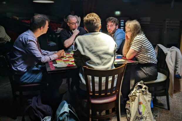 Conference delegates playing the game