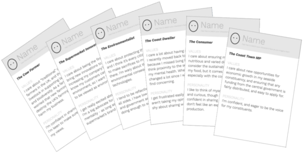 Playing cards from the game