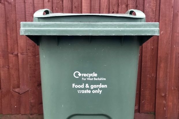 Recycling bin in West Berkshire Council