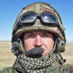Sam on exercise on the Canadian Prairie in Alberta, on exercise in Canada Prairie