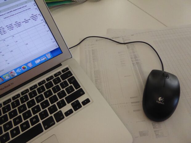Working on the data set. Photo credit: Julia Chandler/Libraries Taskforce