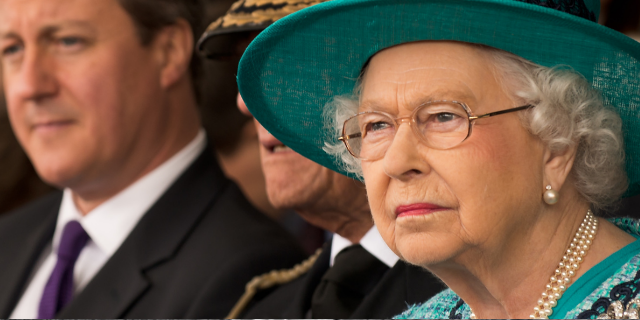 Her Majesty the Queen at the naming ceremony of HMS Queen Elizabeth, the UK's latest aircraft carrier