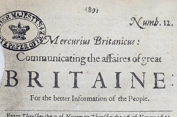 A copy of Mercurius Britanicus from Nov 1643 (The National Archives reference SP 9/245/19