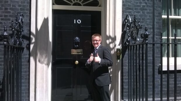 Thomas Murphy outside Number 10 Downing Street.