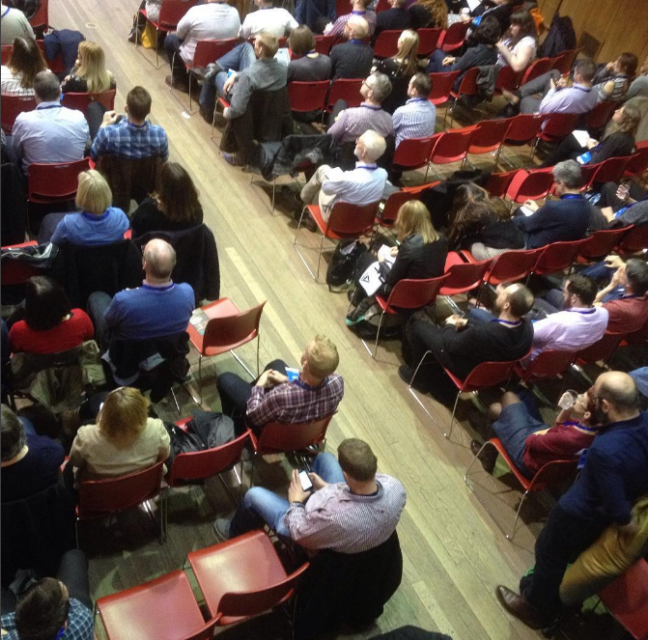 Conference delegates in the main hall at Conway Hall.