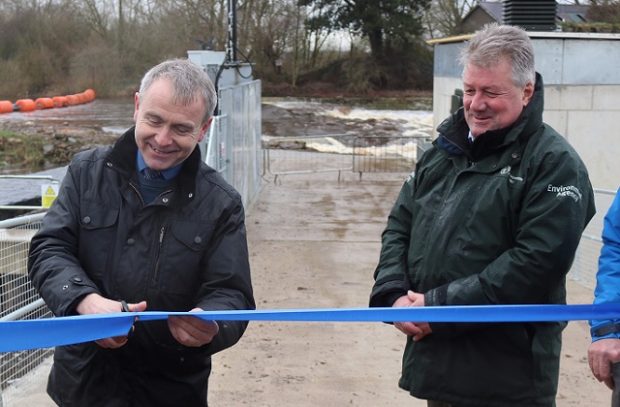 Minister Goodwill cuts the ribbon on new fish passage scheme The Fisheries Minister Robert Goodwill yesterday (7 March) opened a new project to improve salmon migration on the River Ouse. The story received positive online and broadcast media coverage from outlets including BBC Radio York, the York Press and the Yorkshire Post. The new fish pass at Linton-on-Ouse will enable salmon and other migratory fish, including trout and eels, to bypass a weir which has been an obstacle to their spawning grounds. The project, which forms part of a wider hydropower station scheme, also presents a number of benefits for the local community - providing a source of green energy and a new recreational facility for paddlers and canoeists. This scheme includes a new fish-friendly hydropower turbine, whose diameter of 5m (15ft) makes it the widest in the world. Fisheries Minister Robert Goodwill said: “I was delighted to open the Linton Lock fish pass today and I would like to thank our partners for their work on finding solutions to contribute to the recovery of salmon stocks. “It is only through continuing to take concerted action, and through the co-operation of others, that we will successfully protect this iconic fish for future generations.” The scheme is a partnership between the Canal and Rivers Trust, Linton Hydro Ltd, British Canoeing, Sport England, Nun Monkton Estate and Environment Agency. Pat O’Brien, Environment Agency fisheries technical specialist, said: “This is a fantastic partnership scheme that provides many positive environmental outcomes. “The hydropower station offers a source of green energy, it provides a new recreational facility for canoeists at a location close to York and fish passage for all species at no cost to the public purse.”