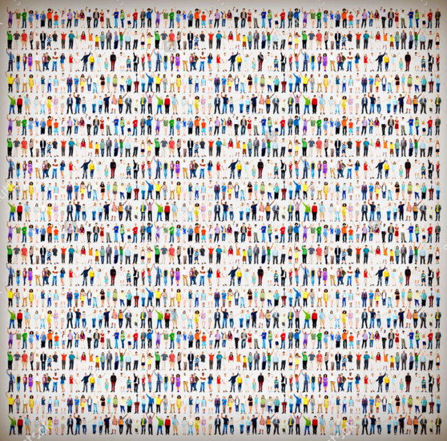 Diverse rows of people above and below the text: 'Brilliantly diverse'.