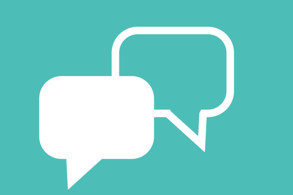 speech bubbles on a green background