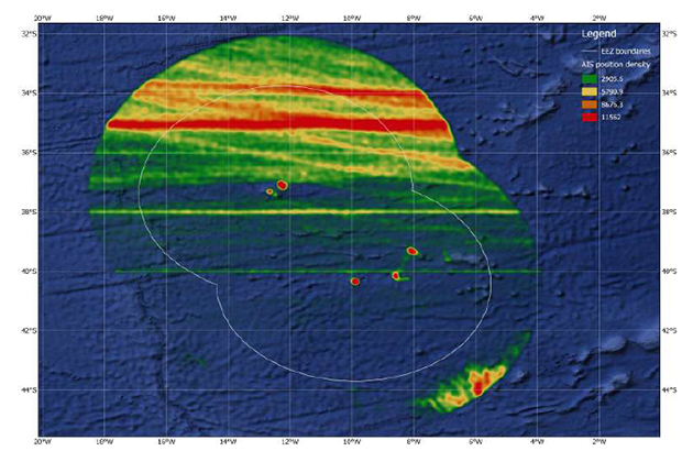 proximity of bulk carriers to Tristan da Cunha