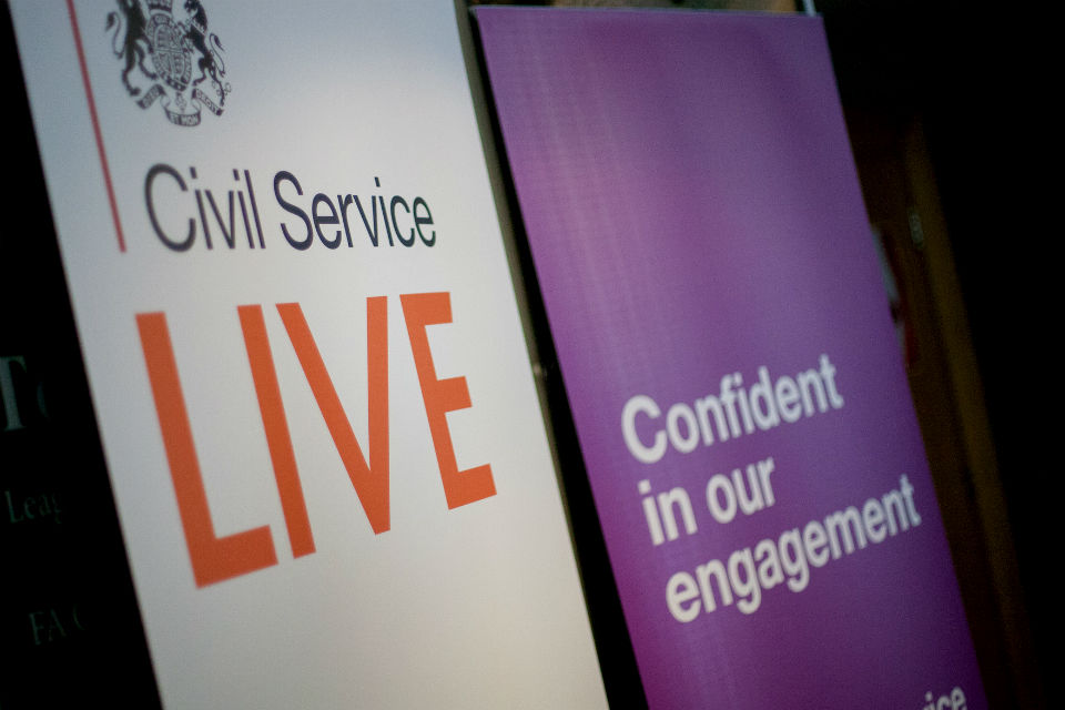 Two banners: Civil Service Live; and Confident in our engagement