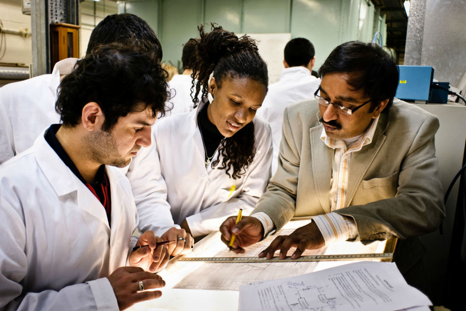 Engineers from a variety of backgrounds working together