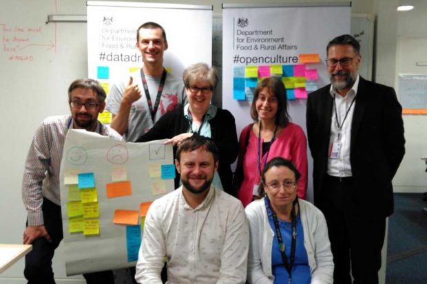 Defra data team members with colleagues from BEIS.