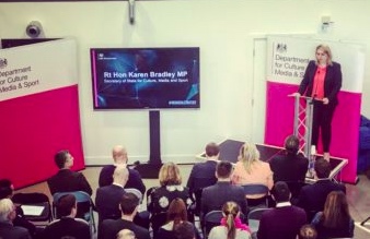 DCMS Secretary of State Karen Bradley launches the digital strategy. Photo credit: Ursula Ritz/DCMS