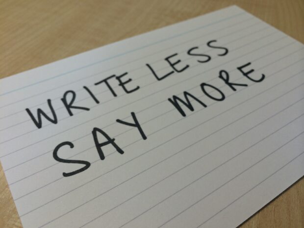 Write less, say more