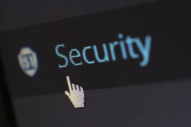 A screen shot of a cursor pointing to the word security.