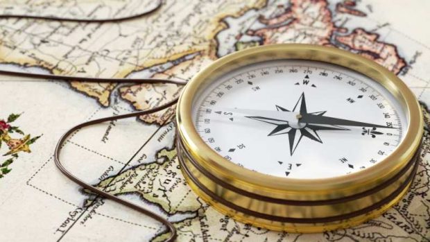 Compass and map