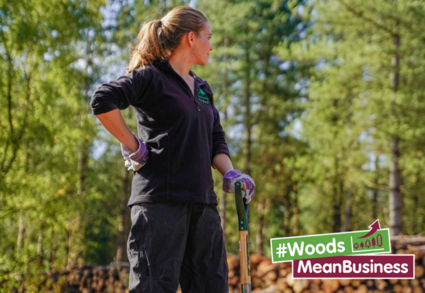 Woman working in forestry