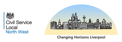 Illustrating Changing Horizons event with drawing of Liverpool skyline featuring Liver Building, Anglican cathedral and Metropolitan cathedral.