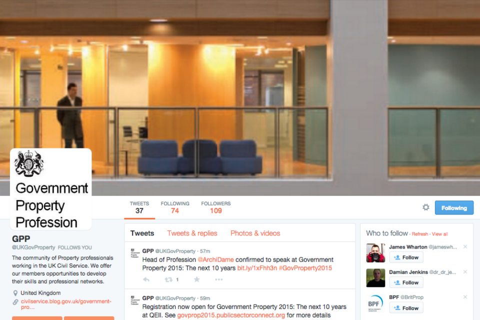 screenshot of the GPP twitter homepage