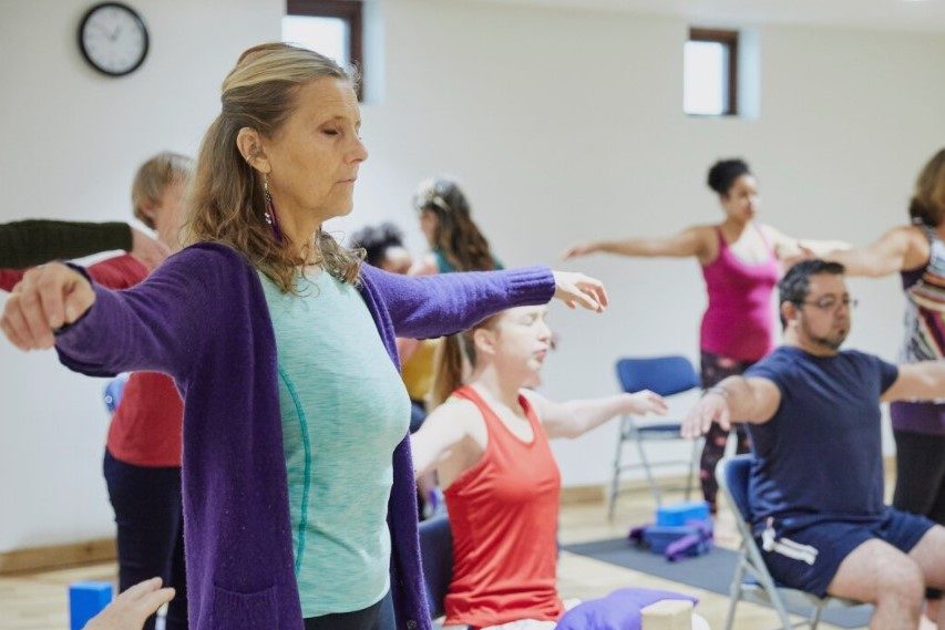 Yoga class for those with disabilities