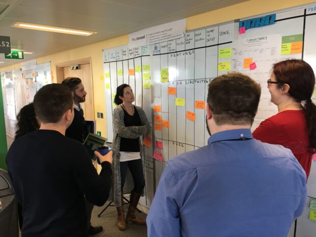 Screenshot of MoJ Digital and Tech colleagues having a stand-up