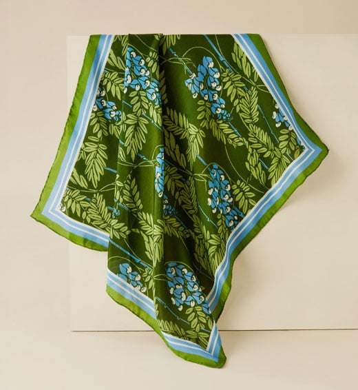 E A Seguy wisteria silk scarf A lightweight silk scarf featuring a wisteria pattern from the V&A archive