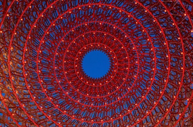 UK Pavilion by night - the vast majority of UK Pavilion's visitors rate the experience as good to excellent  