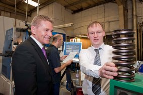 Clive Drinkwater with Steve Williams, Managing Director of Lancashire based company Performance Springs Clive Drinkwater with Steve Williams, Managing Director of Lancashire based company Performance Springs