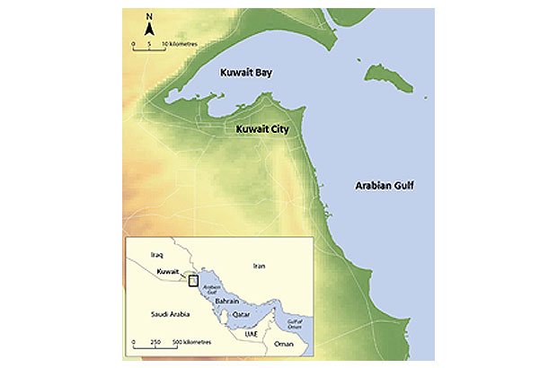 Map of Kuwait