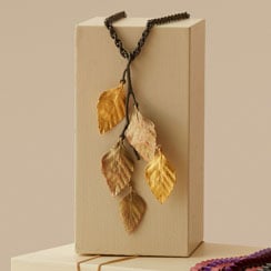 Michael Michaud Birch leaves pendant necklace.