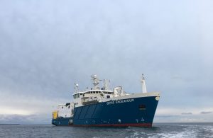 a ship in the sea