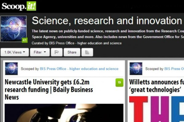 Screenshot of the Scoop.it! website.