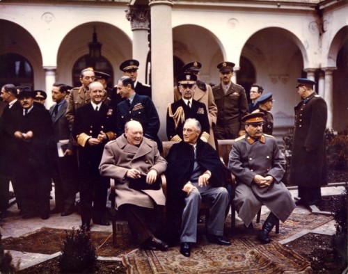 Yalta conference Churchill Stalin Roosevelt 1945 (The National Archives ref: INF14/447)