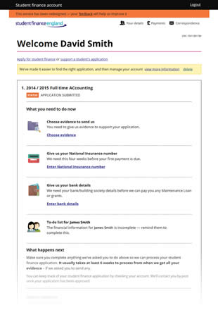 Screengrab from new online application