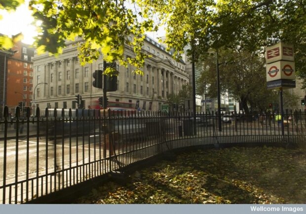 Facade of the Wellcome Trust building Credit: Wellcome Library, Loncon. Wellcome Images images@wellcome.ac.uk http://wellcomeimages.org Facade of the Wellcome Trust building in Euston, shot during the daytime. 08/11/2012 Facade of the Wellcome Trust building Published: - Copyrighted work available under Creative Commons by-nc-nd 4.0, see http://wellcomeimages.org/indexplus/page/Prices.html