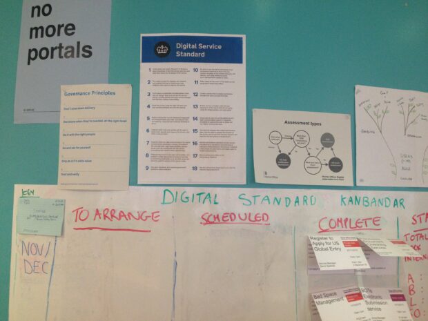 Service Standard Assessment wall
