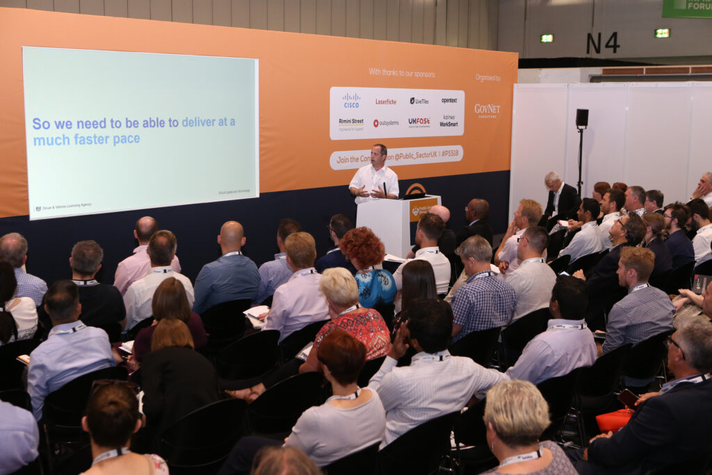 person presenting to an audience