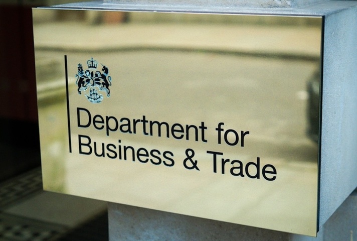 Decorative image of the Department for Business and Trade building plaque