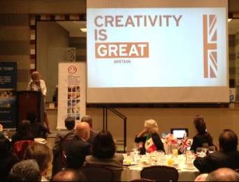 Baroness Bonham-Carter in a Creative Industries conference in Mexico City Baroness Bonham-Carter in a Creative Industries conference in Mexico City