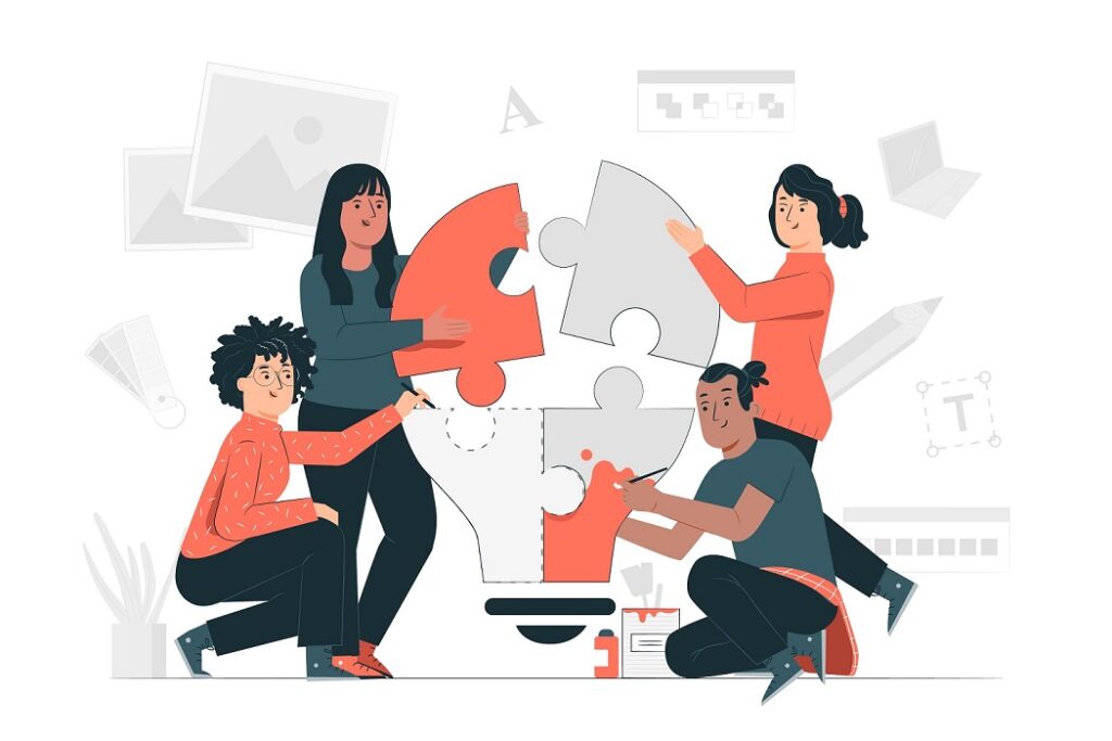 People collaborating and generating ideas